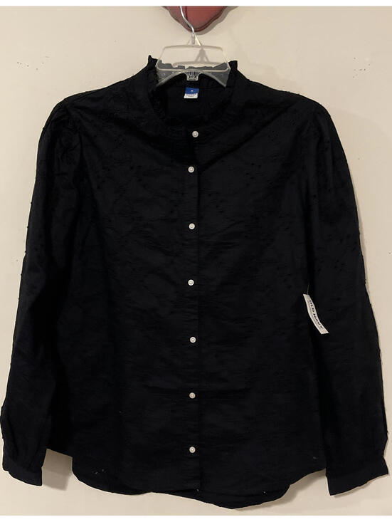 Old Navy Tops - Old Navy Womens Medium Black Button-Up Dressy-Style Blouse NWT! A5163